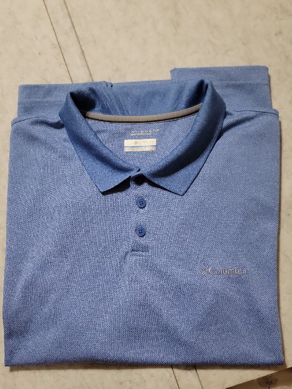 Columbia Mens New Utilizer Polo Shirt Light Blue XXL Omni Shade UPF 30